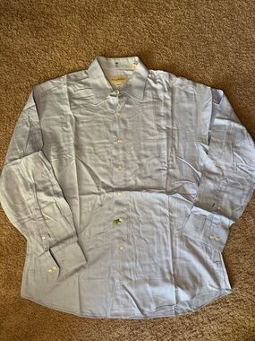 Tommy Bahama Pale Blue Micro-Pattern Long Sleeve Dress Shirt